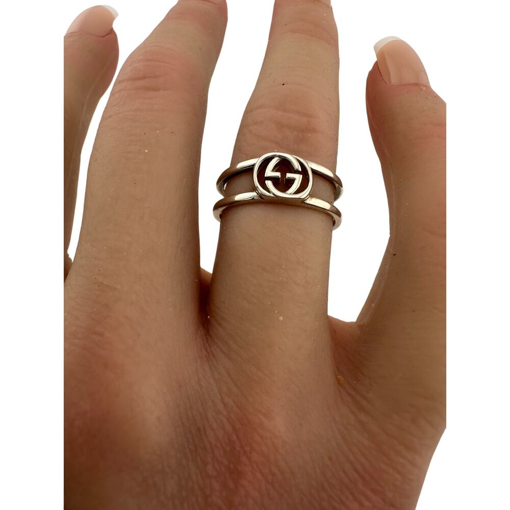Gucci Interlocking G Open Band Ring Size 5.75 (11) - Picture 11 of 13